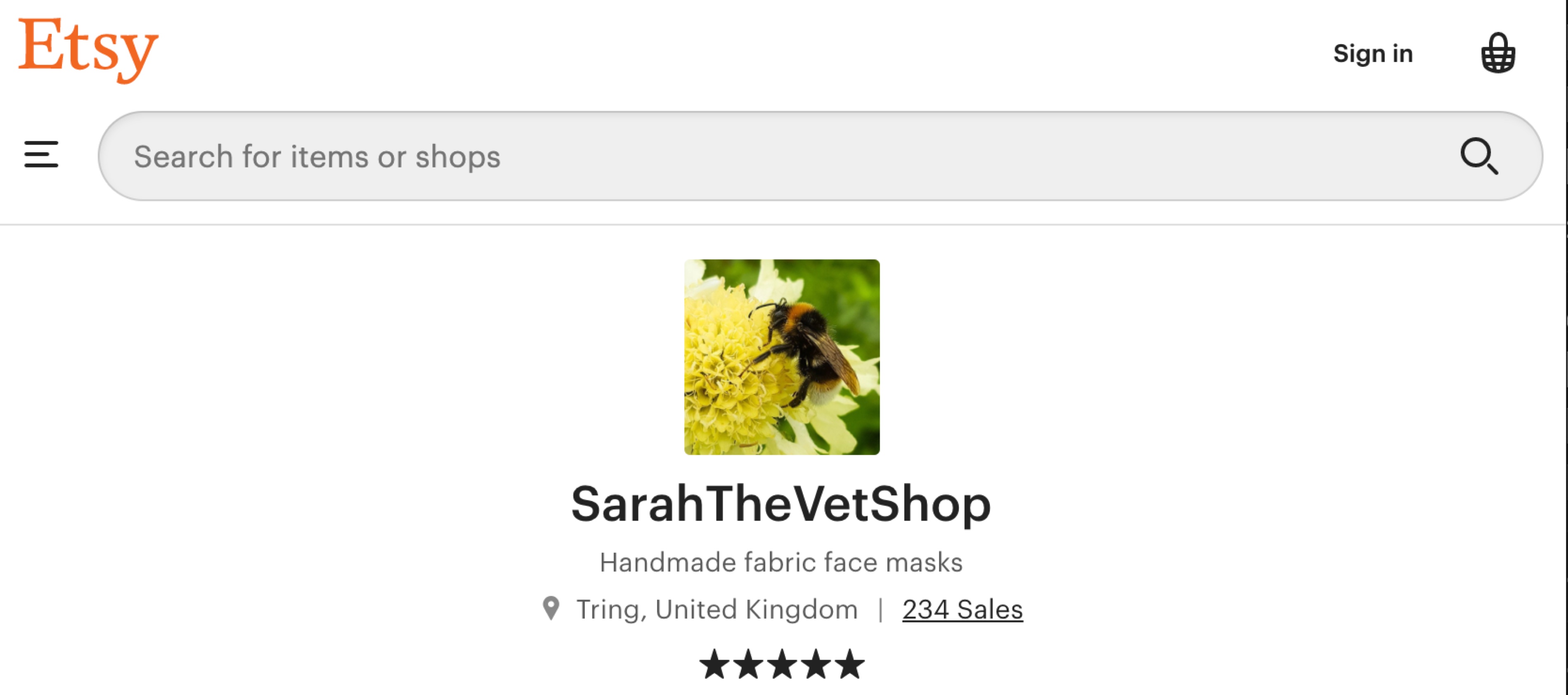 Cover of Sarah's Etsy Shop