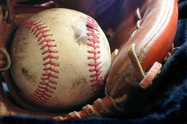 baseball in a glove