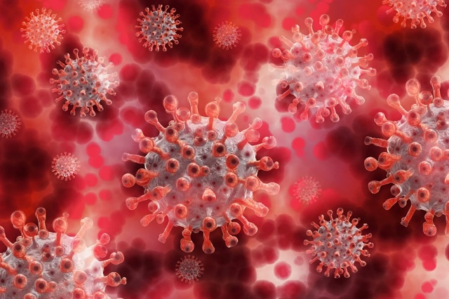 green stock image of virus 