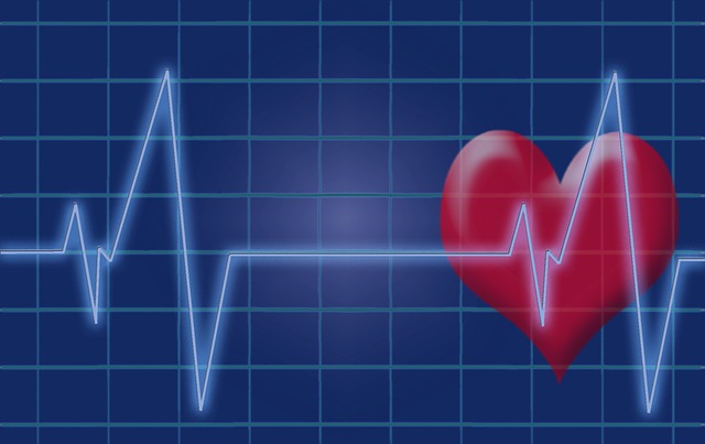 ECG trace with a heart in the background