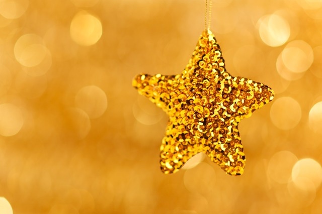 gold star christmas ornament