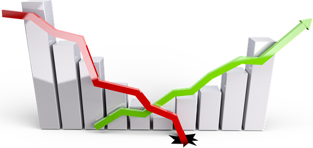 Graph of economic crash with recovery. 